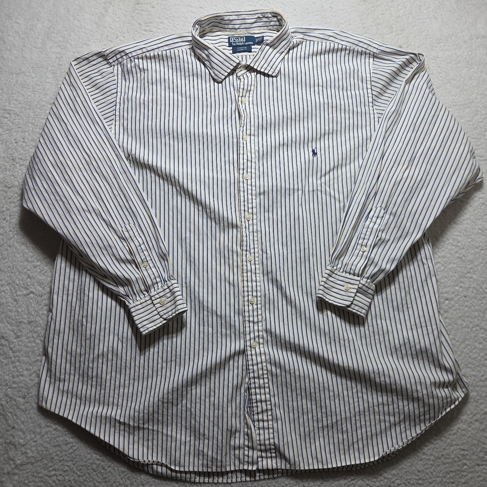 Vintage 90s Polo Ralph Lauren Stanton Classic Fit Shirt Mens 4XLT Striped